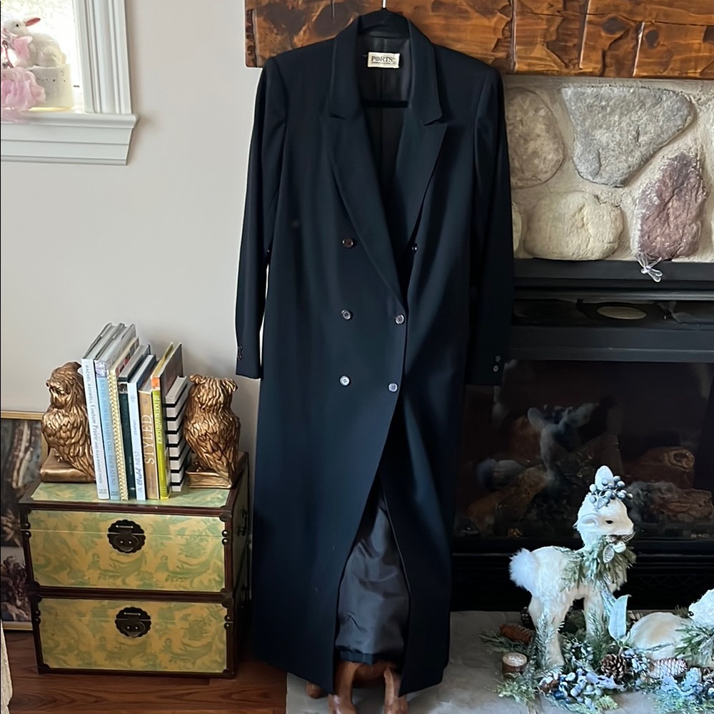 Ports vintage Elegant Black Long Coat